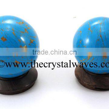 Turquoise W/Copper Matrix (Manmade) Ball / Sphere