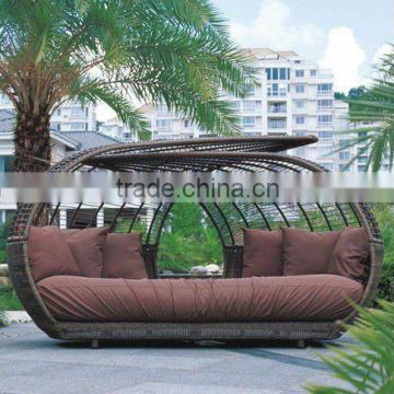 round rattan day bed-shenzhen furniture