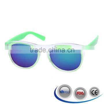 2016 Newest fashion hot promotional round transparent frame children kids sunglasses