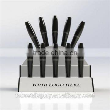 Shenzhen factory 2 tiers exquisite design 10 slots acrylic pen holder/acrylic pen display stand with silk print logo