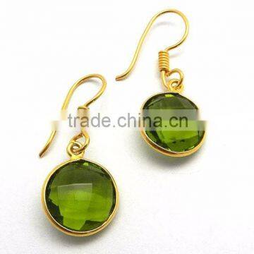 Peridot Quartz Gemstone Earrings