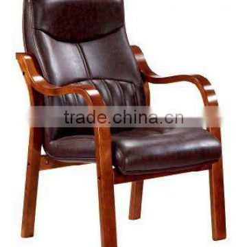 Classic solid wood and genuine leather visitor chairs in factory price(FOHF-32#)