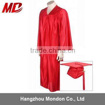 US Shiny Red Adult Graduation Cap Gown & Tassel