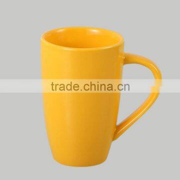 Customize morning mug, yellow glazed morning mug, ceramic coffee mug