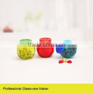 hot sale 3pcs colored slant glass coffee sugar tea canister