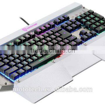 Motospeed 7 Backlight Color LED Multimedia Illuminated USB Wired Gaming Keyboard With Detachable Wrist Rest photo-2