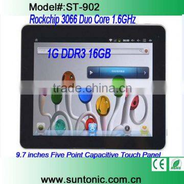 9.7 inches tablet pc Duo Core 1.6GHz android 4.1.1 1G DDR3 16GB Capacitive touch screen