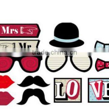 2016 Hottest Explosion models 13 sets of wedding love tie welcome signs Funny lips paper mustache photography props booth