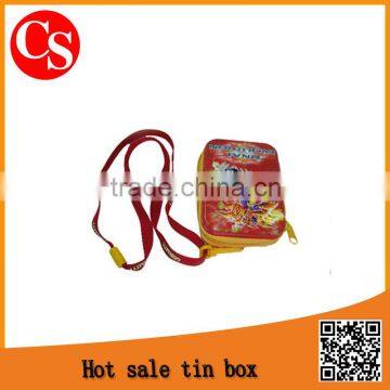 Fashion rectangular zipper tin box