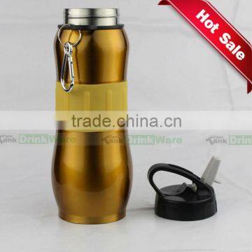 Curving Shaped Stainless Steel Bottle Steel with Rubber Band