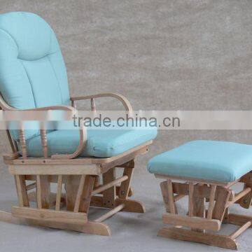 2013 TF04T-7 Wooden Glider Chair in Skp Blue Fabric