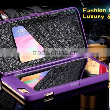 Lady 3D Water Flip PU Leather Case For iPhone 6 6S For iPhone 6 Plus 6S + Wallet Mirror Case Dual Layer Card Slot Cover