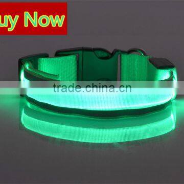 Lighted up LED Collar Striped Mesh Nylon Collar