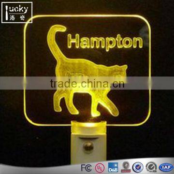Colorful Acrylic Lamp,Custom Cat 3D LED Night Light With Bedroom