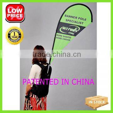 Advertising Roadside Rectangular Beach Flag With Banner Base
