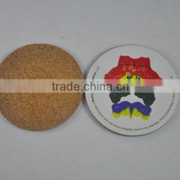 promotional item round shape cardboard cork coasters for hotel, wood coaster