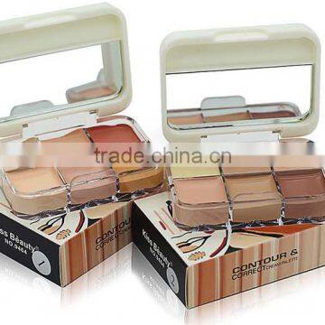 KISS BEAUTY Makeup 6 Color Contour & Correct Cream Concealer Palette Base Maquiagem Mineral Makeup Contour Palette photo-2