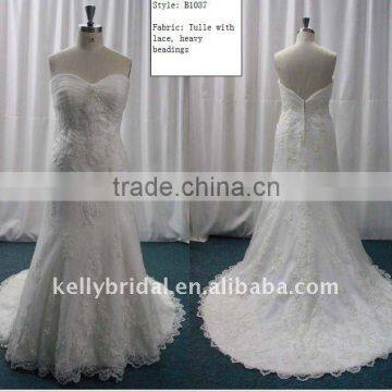 Superior Tulle With Lace wedding dress-B1037