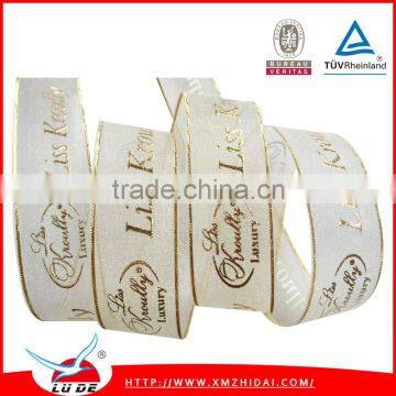 High Quality Customize Printing Organza Ribbon with Gold Edge/Sliver Edge