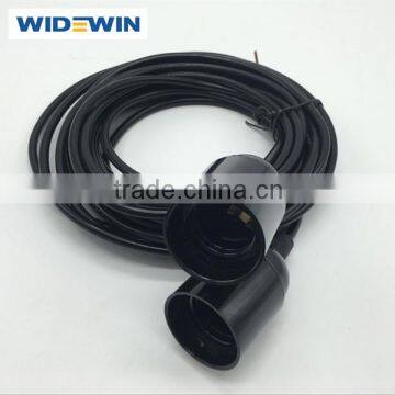 PVC Black Pendant Light Wires Plastic Lamp Socket Lamp Holder E27