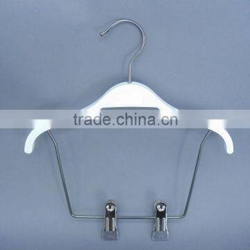 Laminated kids hanger with long clips