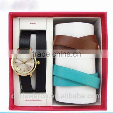 china Guangzhou gift set boxes interchangeable multi strap watches for women