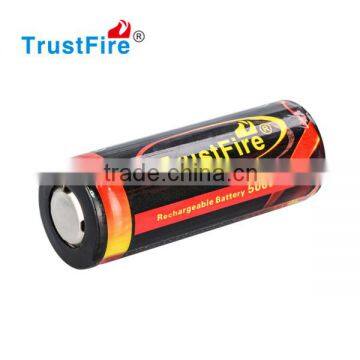 Factory sales Trustfire 3.7v 5000mah colorful rechargeable 26650 batteries protected nipple top battery