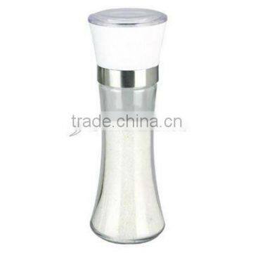 SINOGLASS 2 Pcs with Plastic Lid Ergo Shape Glass spice Grinder Jar Set