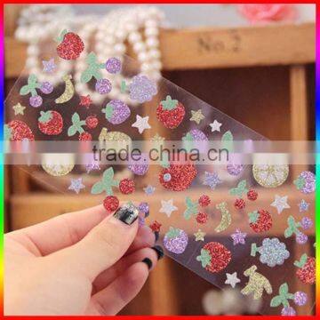 star/fruit glitter powder sticker