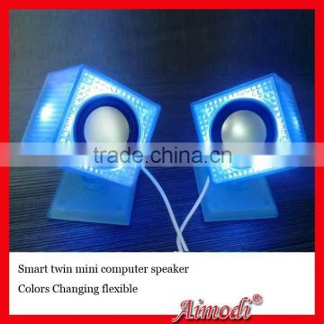 New led speaker computer mini speaker with usb and audio cable