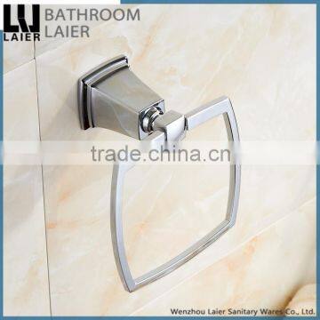 New Modern American Design Zinc Alloy Chrome Bathroom Set Accessories Square Towel Ring photo-2