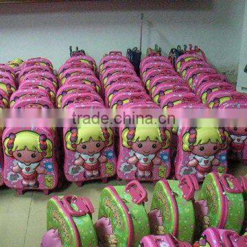 3D New Coming Styles Rolly Kids Luggage School Bags