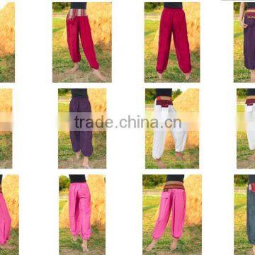 VTG HIPPIE BOHO oriental harem rayon gypsy yoga belly dance art fisherman Tribal Pants Trousers pants