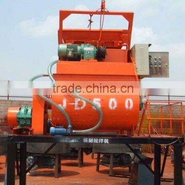 Low cost JS500 concrete mixer with lift