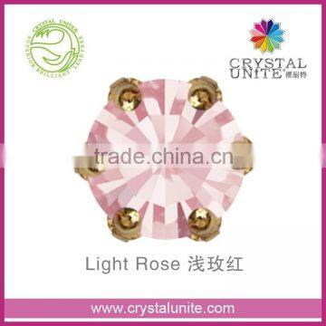 Crystal Unite Lead Free Chaton in Crown Setting, Light Rose