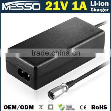 21V 1A Li-ion Battery Charger 100-240V 50-60Hz Charger 21V 1A Lithium Battery Charger