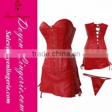 Factory Price!Red xxxl Sexy Leather Corset