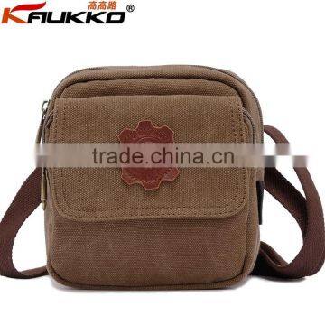 Fashion canvas messenger flap canvas shoulder bags khaki tote bag