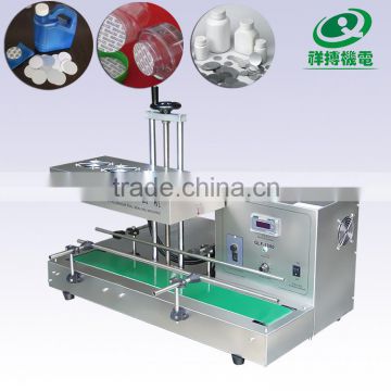 Automatic continuouse induction sealing machine, pet bottle aluminum foil sealing machine