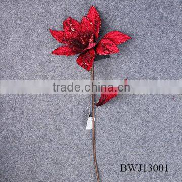 single branch artificial red flower wholesale for home decoration