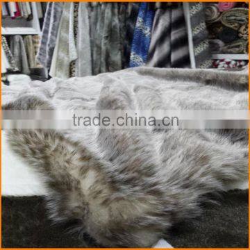 Mink Faux Fur Throw Luxury Plush Blanket in Brown Taupe photo-4