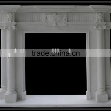 Hand-carved Natural Indoor Marble Fireplace Mantel