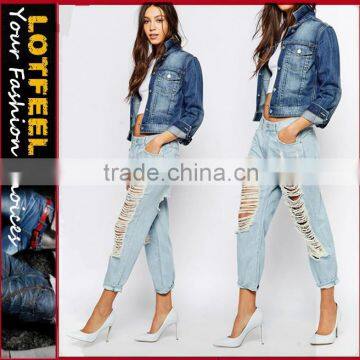 Distressed Boyfriend Jeans(LOTW025)