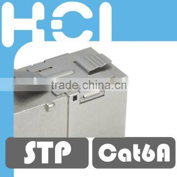 RJ45 Cat6A 180 Degree Shielded STP Straight Keystone Coupler photo-5
