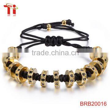 stainless steel jewelry rhinestone evil eye bracelet gold plated beads for jewelry making