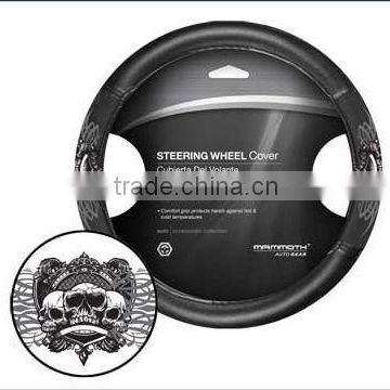 Universal Fit Fashional Skull Design Leather Steering Wheel Cover Car Steering Wheel Cover Various Matierals And Colors