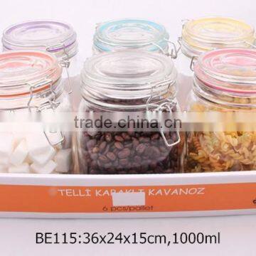 6pcs Glass Food Jar With Glass Lid in a Paper Tray
