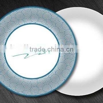 white printed paper plate