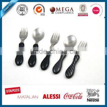 High-tech ABS handle printed pattern with metal spoon and fork set