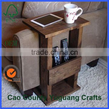 solid rustic wood audio rack vintage sofa table